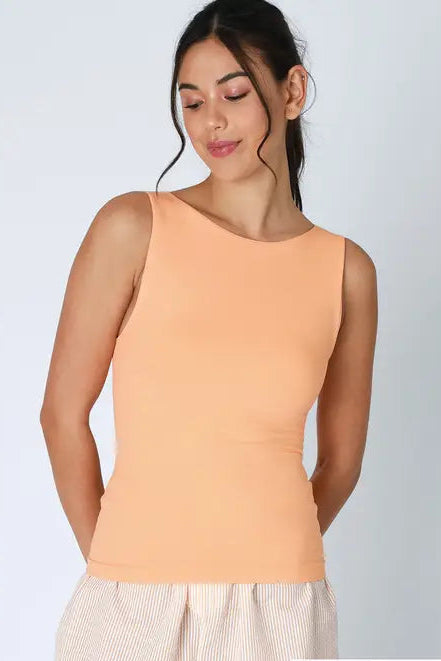 Clean Line Boat Neck Tank Top