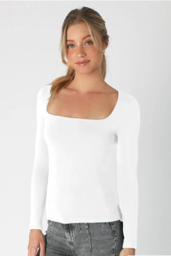 Clean Line Square Neck LS Top