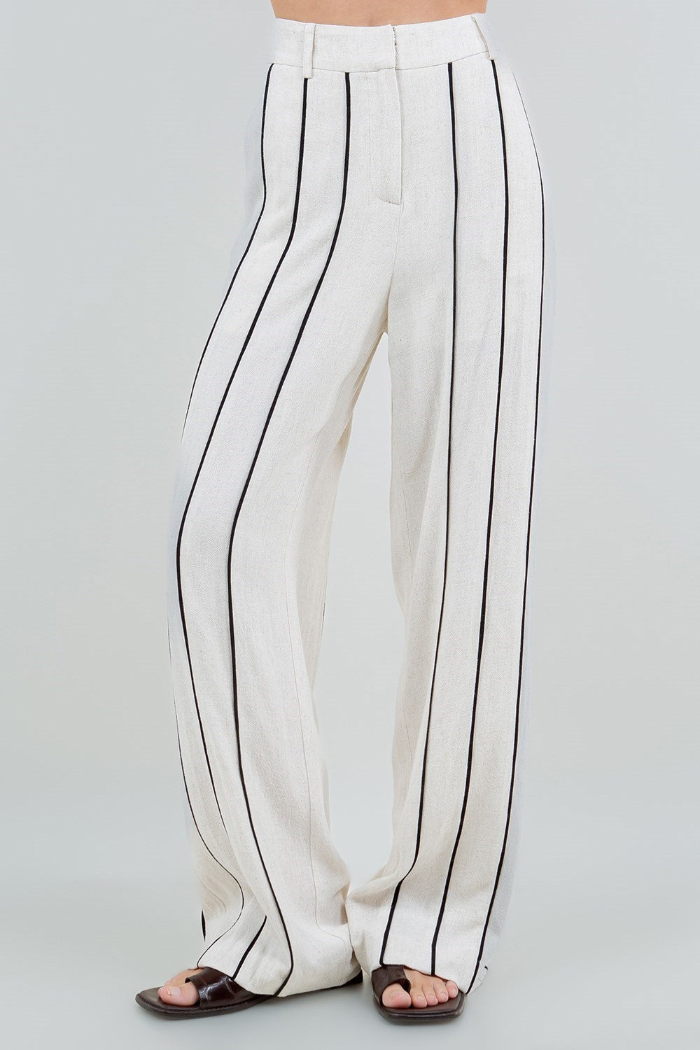 Pantalón de lino con Rayas