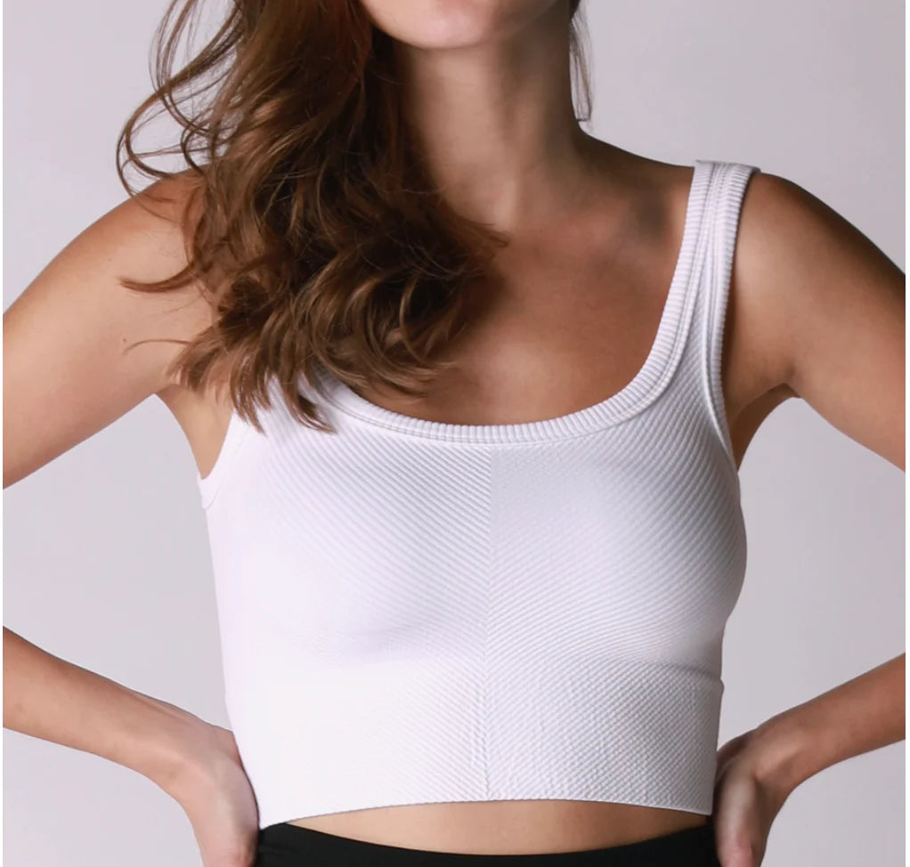 Chevron Ribbed Crop Top