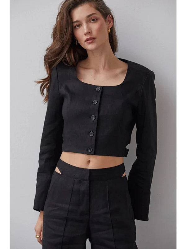 Crezensia Cropped Blazer