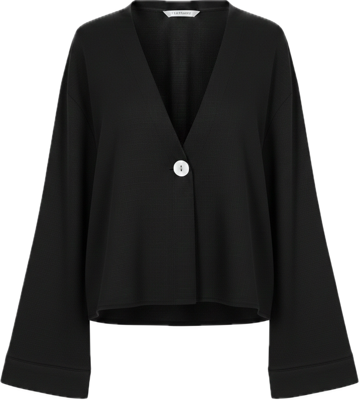 Ribbed-Flare Sleeve Blouse