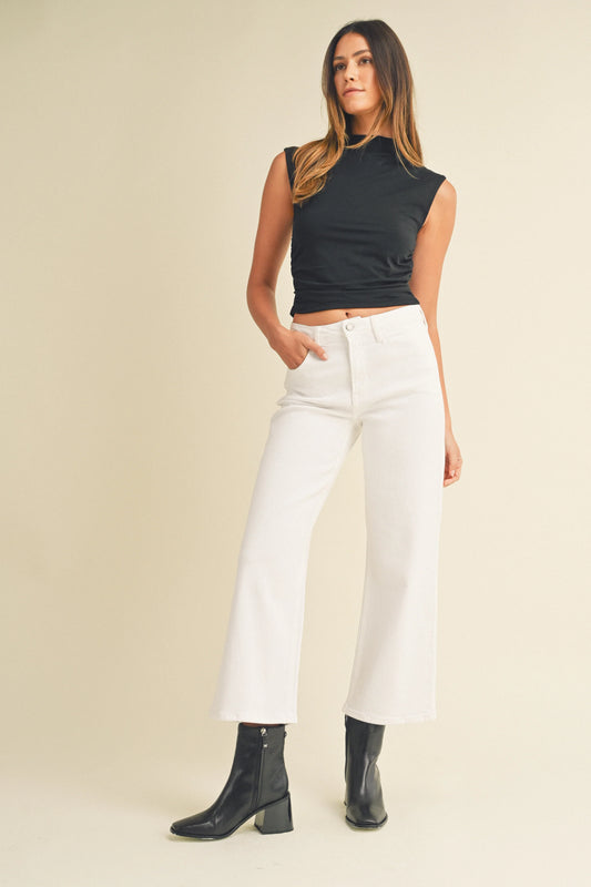 The Slim Wide Leg Jean Blanco