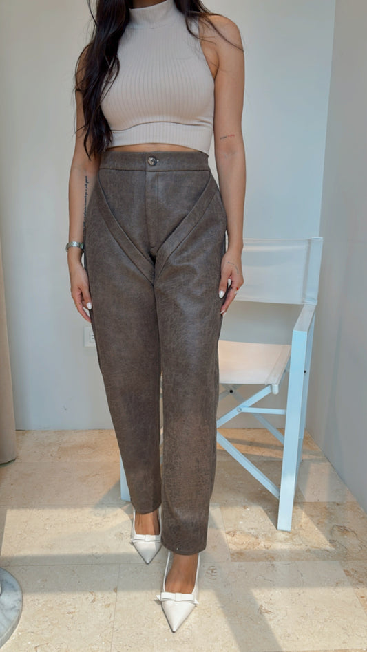 Pantalón de Cuero Gastado