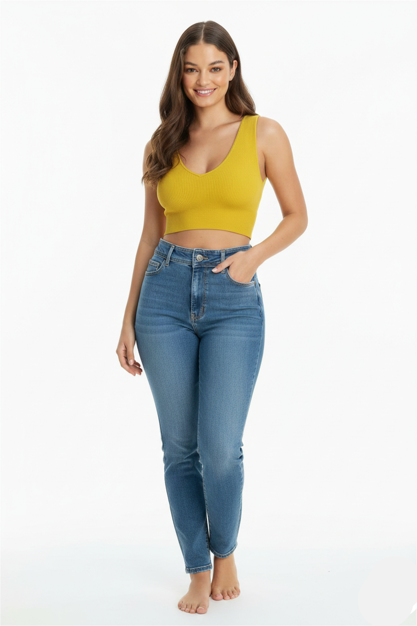 Plunge V-Neck Crop Top