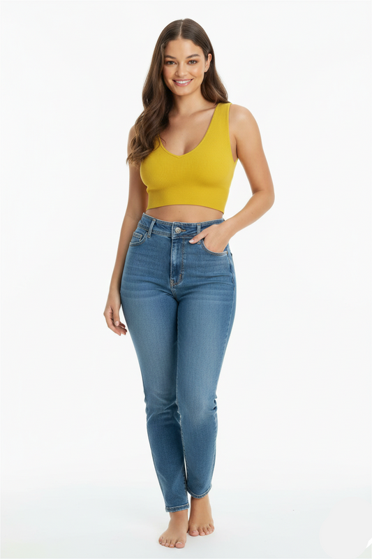 Plunge V-Neck Crop Top