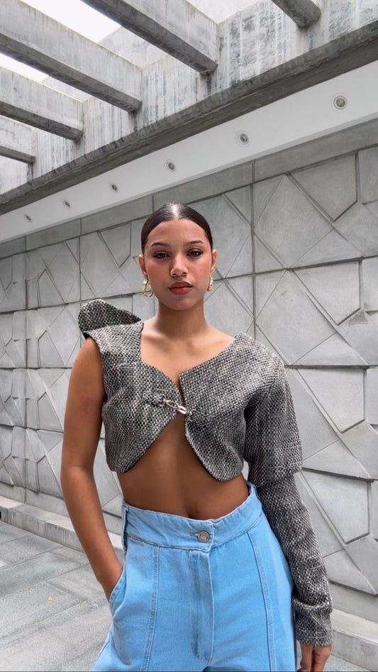One Shoulder Knit Aroa Top