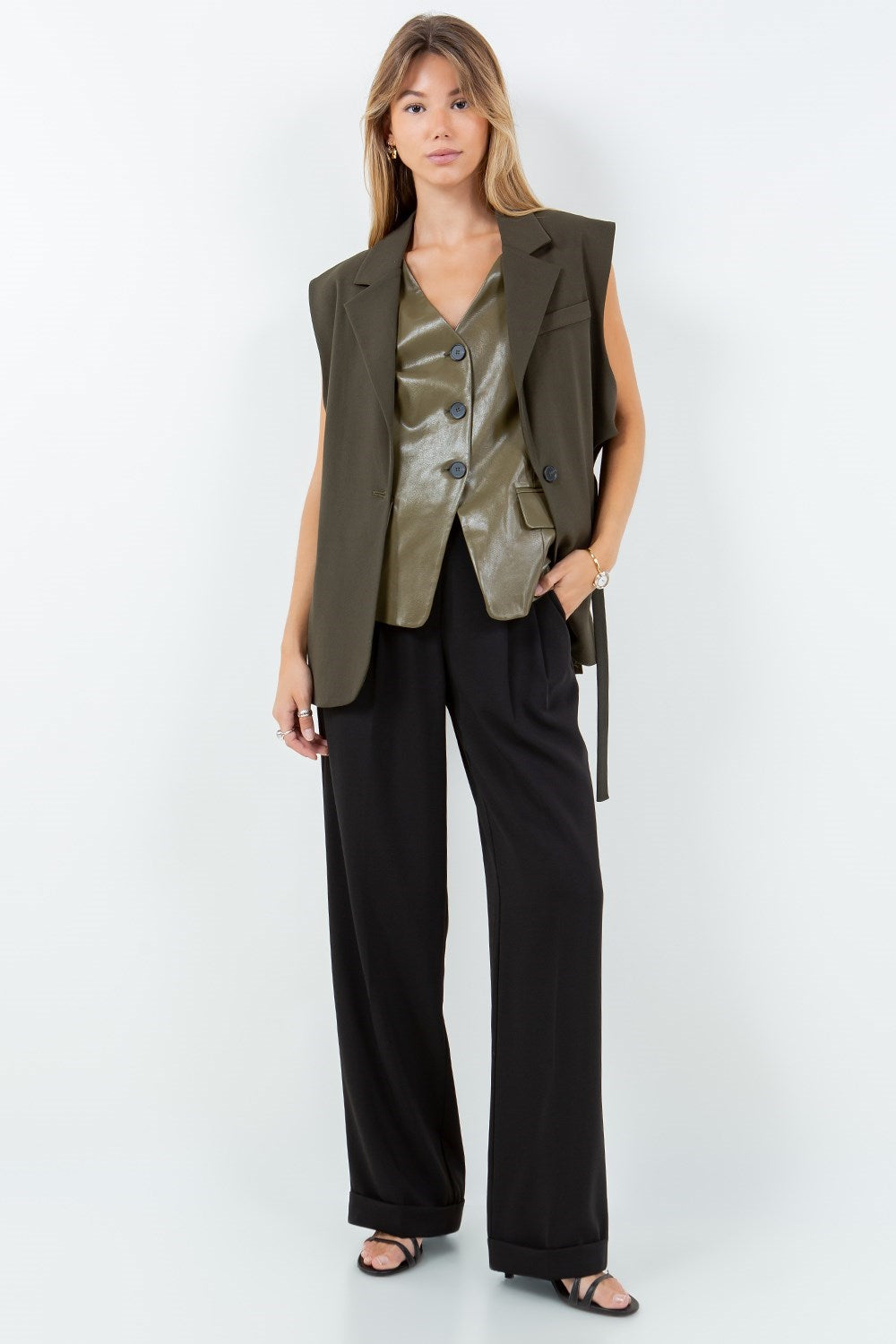 Olive Combo Blazer