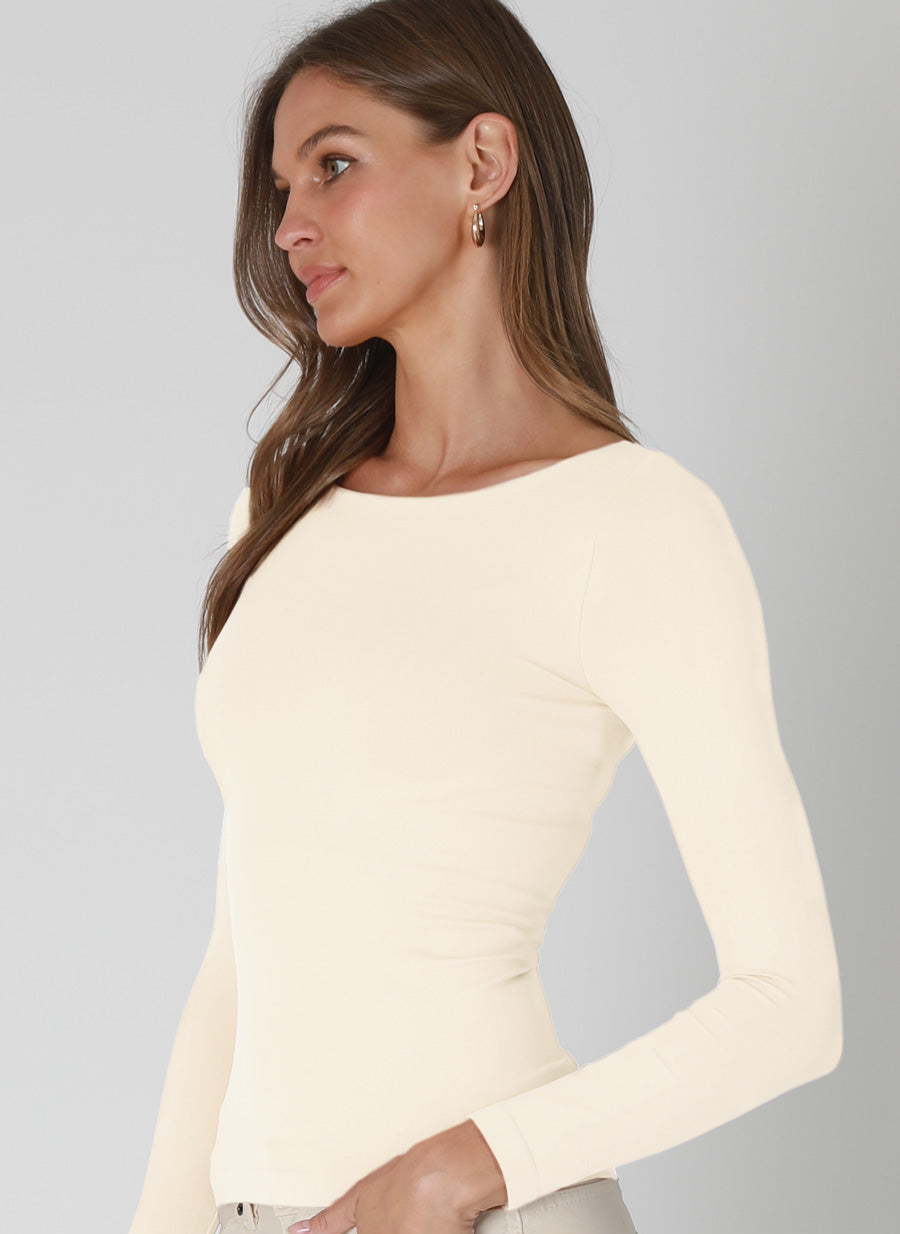 Clean Line Boat Neck LS Top