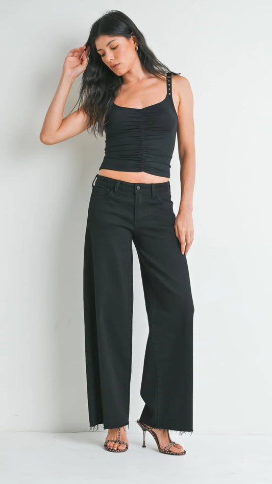 Relaxed Wide Leg Jean Black