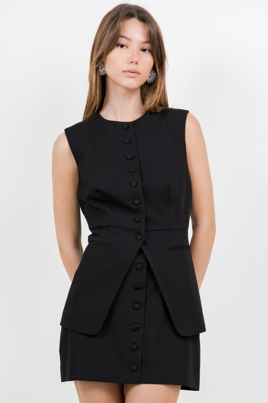 Chaleco Negro con Peplum