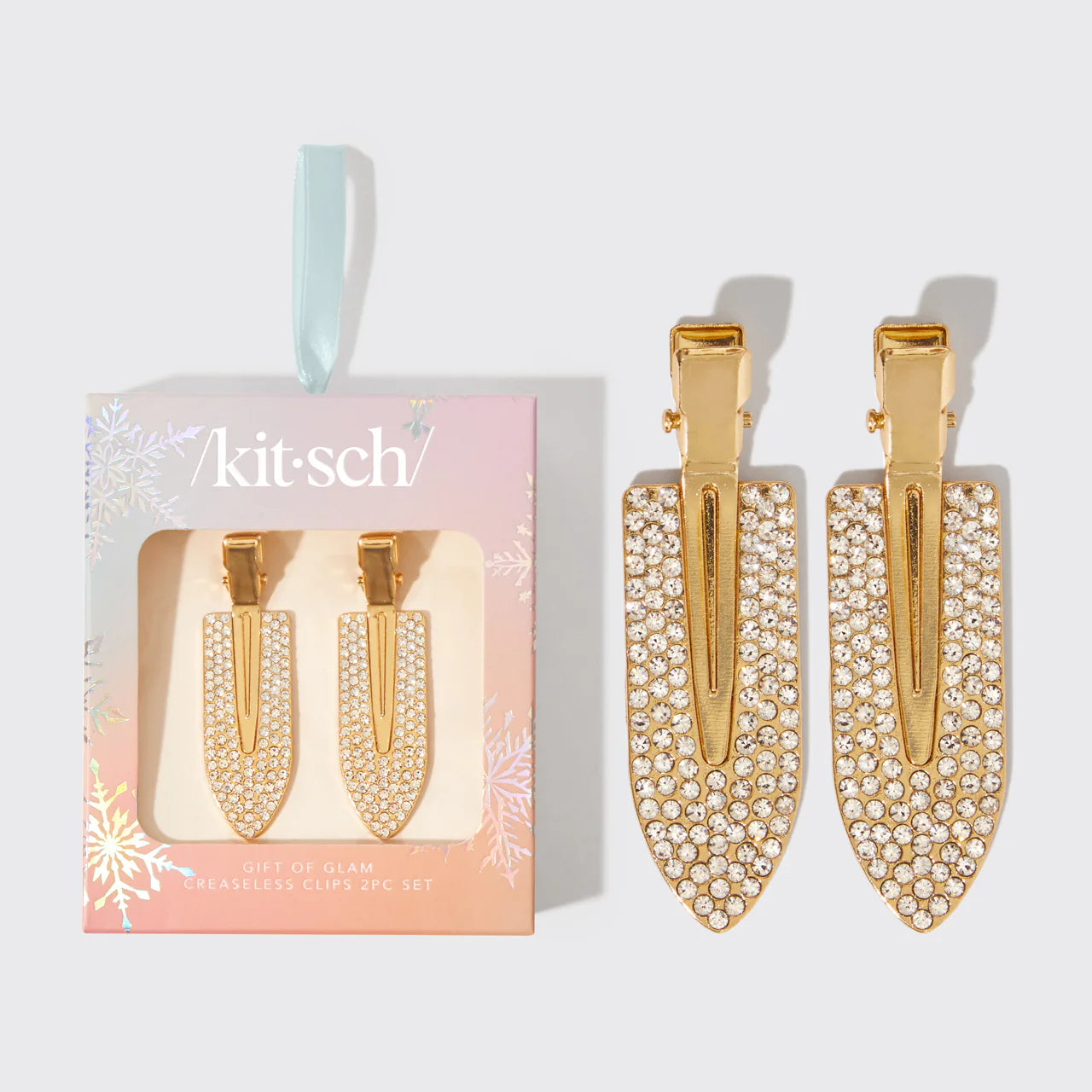 Juego de clips de diamantes dorados 2 piezas