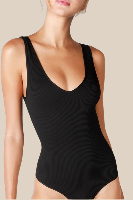 Ribbed Bodysuit - Cuello V